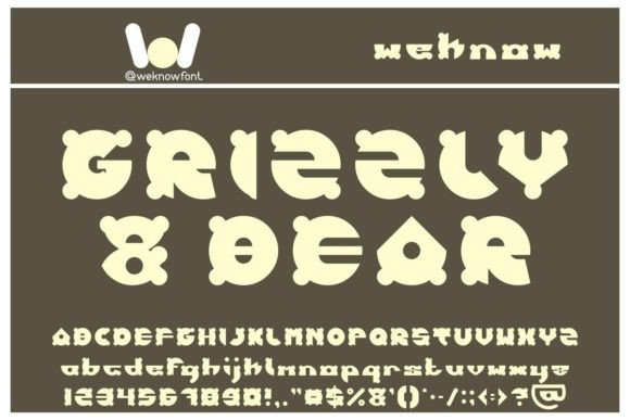 Grizzly and Bear: A Whimsical Display Font for Creative Projects